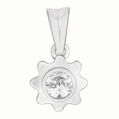 Perfection Crystals Single Stone Rubover Cog Pendant (0.25ct) P3063-SK