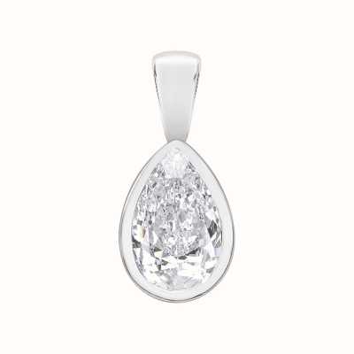 Perfection Crystals Single Stone Rubover Pear Cut Pendant (0.75ct) P5499-SK