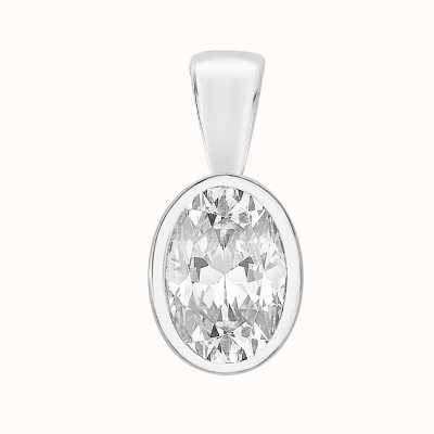 Perfection Crystals Single Stone Rubover Oval Cut Pendant (0.50ct) P5505-SK