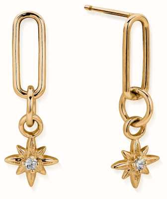 ChloBo Divine Journey Link Gold Plated Stud Earrings GEL3243