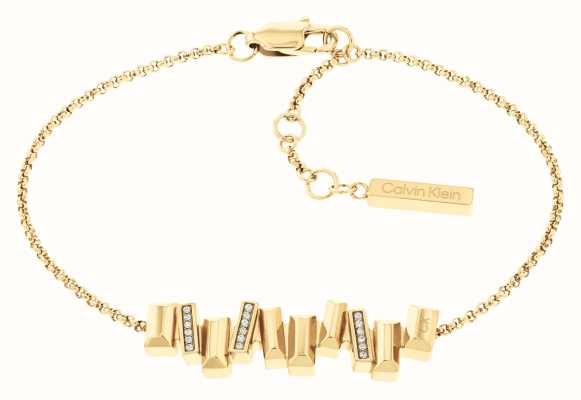 Calvin Klein Women's Luster Bracelet | Gold-Tone Stainless Steel | Crystal Set 35000241