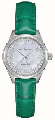 Hamilton Jazzmaster Lady Auto Mother Of Pearl Green Strap H32275890
