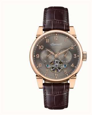 Ingersoll The Swing | Automatic | Grey Dial | Brown Leather Strap I12701