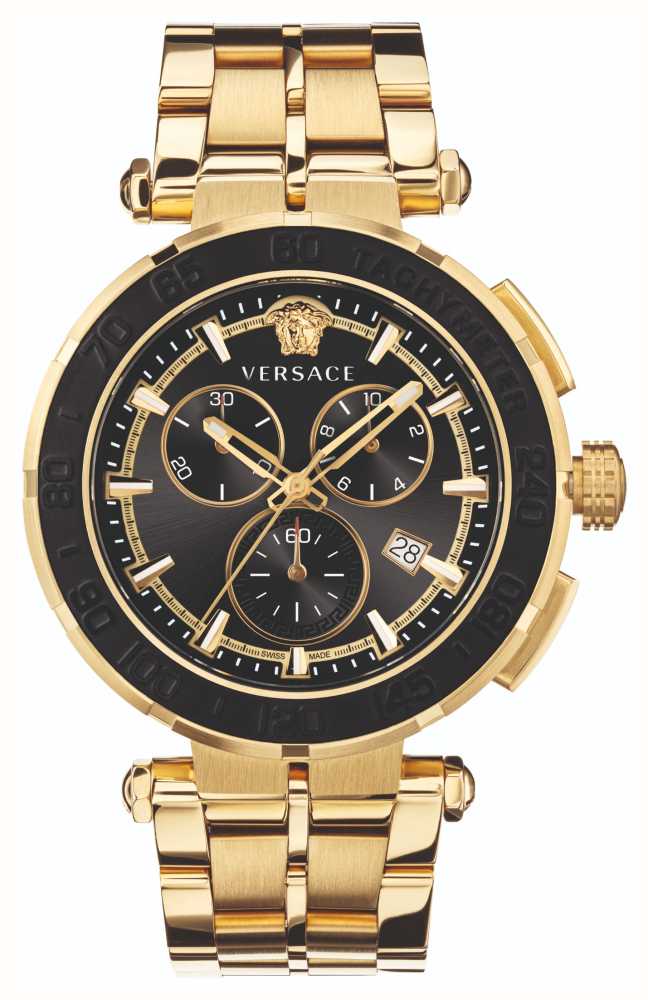 Versace black sale and gold watch