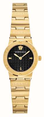Versace GRECA LOGO MINI | Black Dial | Gold PVD Steel Bracelet VEZ100521