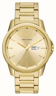 Armani Exchange Men's | Gold Dial | Gold Stainless Steel Bracelet AX1734