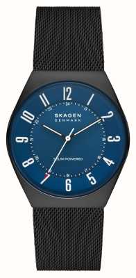 Skagen Men's Grenen | Blue Dial | Black Leather Strap SKW6814