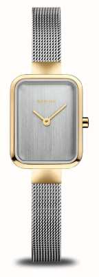 Bering Classic Petite Square | Silver Dial | Stainless Steel Mesh 14520-010