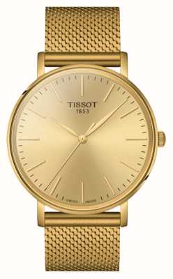 Tissot Men's Everytime | Gold Dial | Gold Steel Mesh Bracelet T1434103302100