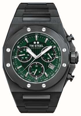 TW Steel Men's CEO Tech | Green Dial | Black PVD Stainless Steel Bracelet CE4081