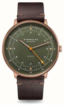 STERNGLAS Limited Edition Hamburg Automatic Bronze Green Leather S02-HHR19-VI17