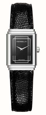 Herbelin Art Deco Empire Acier Black Leather 17577AP04N
