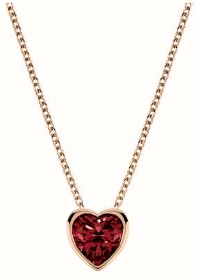 Radley Jewellery Heart Pendant Necklace | Rose Gold Tone | Red Stone RYJ2358
