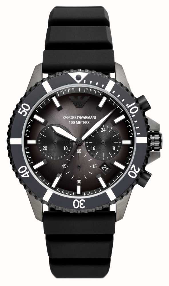 Emporio Armani Men\'s | - AUS Chronograph First | Dial Watches™ AR11515 Black Class Silicone Black Strap