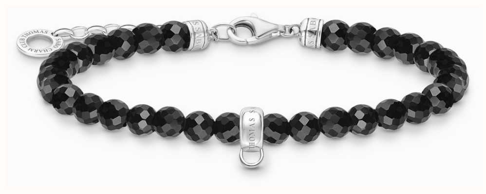 Thomas Sabo Beaded Bracelet | Sterling Silver | Onyx Beads A2097-130-11-L19V