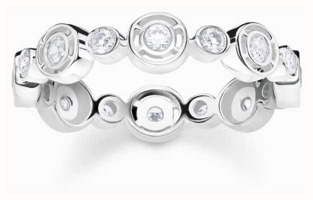 Thomas Sabo Small Circles Ring | Sterling Silver | Crystal Set | EU 54 UK N TR2256-051-14-54