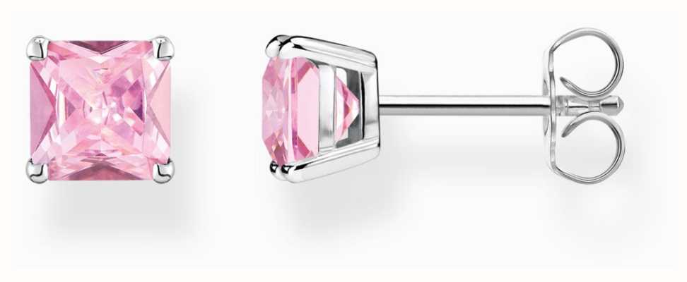 Thomas Sabo Stud Earrings | Sterling Silver | Pink Square Crystals H2174-051-9