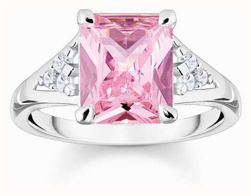Thomas Sabo Pink Crystal Ring | Sterling Silver | EU 54 UK N TR2362-051-9-54