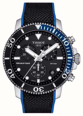 Tissot Seastar 1000 Chronograph (45.5mm) Black Dial / Black & Blue Strap T1204171705103