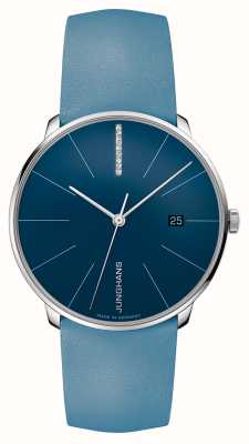 Junghans Meister fein Automatic | Diamond Set | Arctic Blue Dial | Blue Leather Strap 27/4356.00