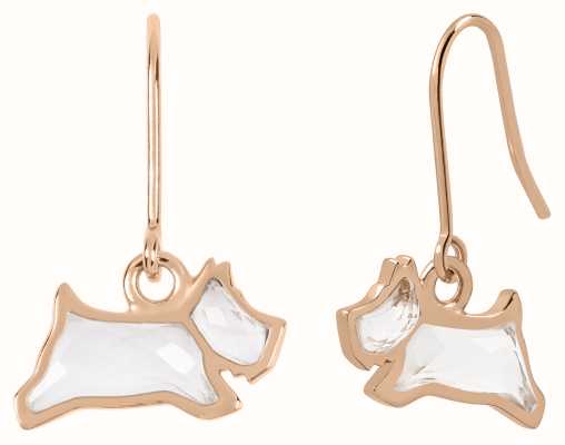 Radley Jewellery Dangle Earrings | Rose Gold Plated | Crystal Dogs RYJ1308