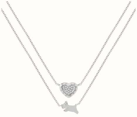 Radley Jewellery Double Layer Necklace | Sterling Silver | Crystal Set RYJ2405S