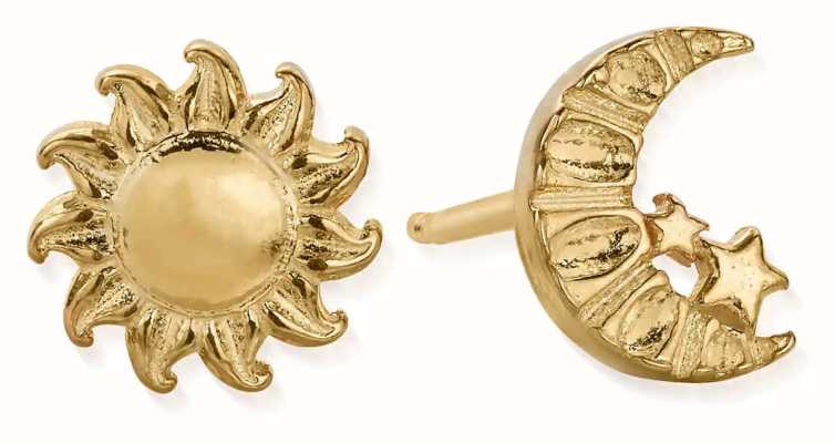 ChloBo Moon and Sun Stud Earrings | Gold Plated GEST3301