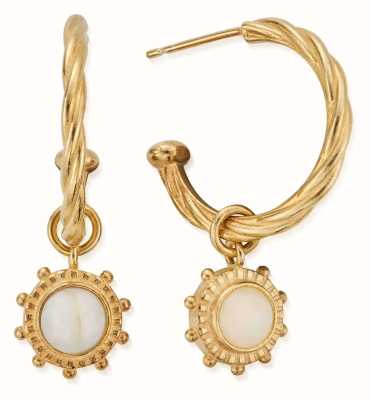 ChloBo New Hope Hoop Earrings | Gold Plated | Opal Charm GEH3305