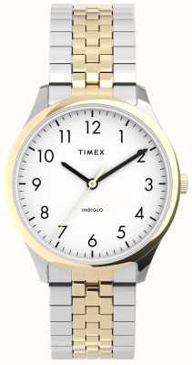 Timex Women's Easy Reader (32mm) White Dial / Two-Tone Stainless Steel Bracelet TW2U40400