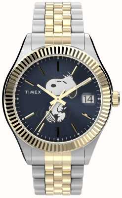 Timex Peanuts X Waterbury Snoopy Legacy Blue Dial / Two-Tone Stainless Steel Bracelet TW2V47500