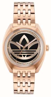 Adidas EDITION ONE Black Dial Rose Gold-Tone Stainless Steel Bracelet AOFH23009