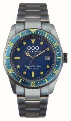 Out Of Order Blue Auto 2.0 (44mm) Blue Dial / Aged Stainless Steel OOO.001-16.2.BL