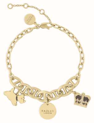 Radley Jewellery Gold Plated Crown and Scottie Dog Charm Bracelet RYJ3268S