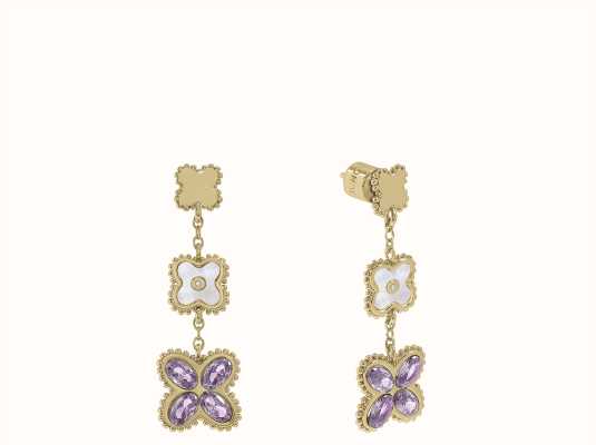 Radley Jewellery Gold Plated Purple Crystal Mother-of-Pearl Drop Stud Earrings RYJ1326S