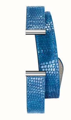 Herbelin Antarès Interchangeable Watch Strap - Double Wrap Viper Textured Blue Leather / Steel - Strap Only BRAC17048A188