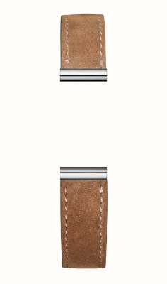 Herbelin Antarès Interchangeable Watch Strap - Brown Suede Leather / Stainless Steel - Strap Only BRAC17048A117