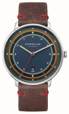 STERNGLAS Hamburg Limited Edition Argo (42mm) Blue Dial / Brown Leather - 1499 Pieces S01-HHA06-EB03