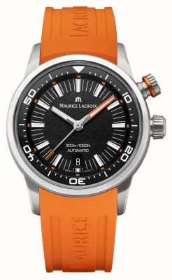 Maurice Lacroix Pontos S Diver (42mm) Black Dial / Orange Rubber Multi-Strap Set PT6248-SS00L-330-J