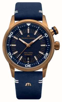 Maurice Lacroix Pontos S Diver Bronze Limited Edition (42mm) Blue Dial / Blue Vintage Leather + Blue Rubber PT6248-BRZ0B-430-4