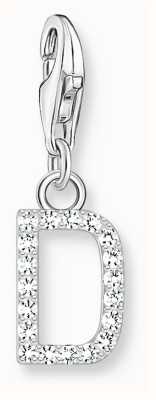 Thomas Sabo Charm Pendant Letter D With White Stones Sterling Silver 1944-051-14