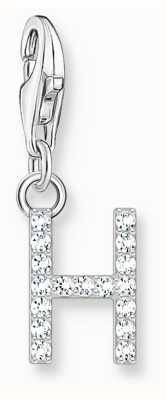 Thomas Sabo Charm Pendant Letter H With White Stones Sterling Silver 1947-051-14