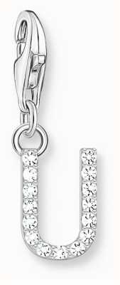 Thomas Sabo Charm Pendant Letter U With White Stones Sterling Silver 1958-051-14