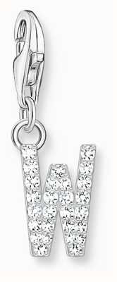 Thomas Sabo Charm Pendant Letter W With White Stones Sterling Silver 1960-051-14