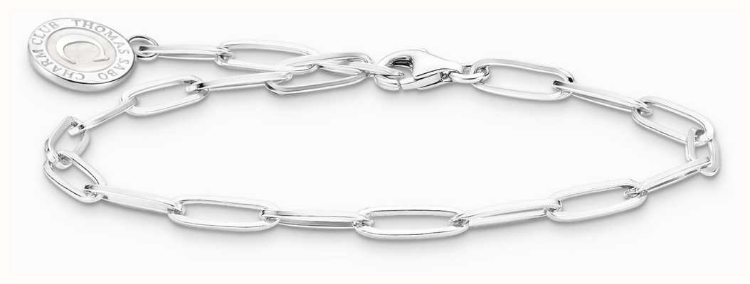 Thomas Sabo Charm Bracelet With Shimmering White Cold Enamel Sterling Silver 15cm X0286-007-21-L15