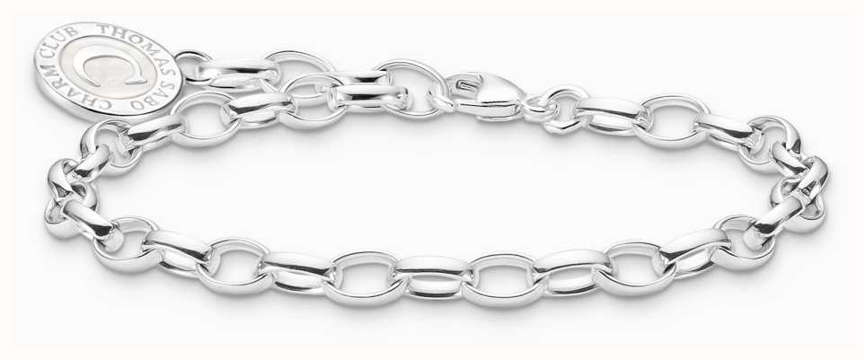 Thomas Sabo Charm Bracelet With Shimmering White Cold Enamel Sterling Silver 19cm X0287-007-21-L19
