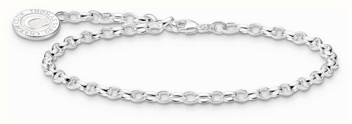 Thomas Sabo Charm Bracelet With Shimmering White Cold Enamel Sterling Silver 19cm X2088-007-21-L19