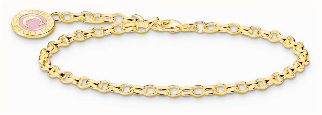 Thomas Sabo Charm Bracelet With Pink Cold Enamel Gold Plated 17cm X2088-427-39-L17