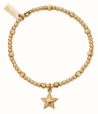 ChloBo Cute Sparkle Beaming Star Bracelet Gold Plated GBCS3315