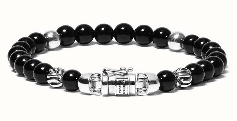Buddha To Buddha Spirit Bead Mini Onyx Bracelet Sterling Silver 189ON Size E 001J011891505
