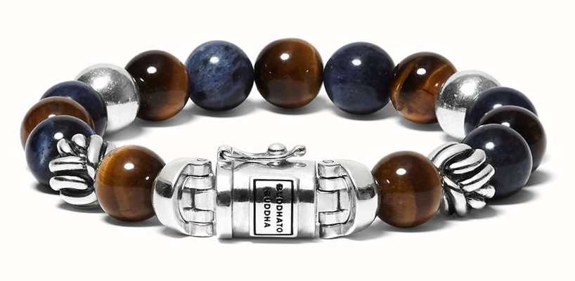 Buddha To Buddha Spirit Bead Mix Sodalite Tigereye Bracelet Sterling Silver 188MS Size F 001J011883806